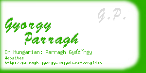 gyorgy parragh business card